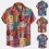 Mens Casual Hawaiian Printed Short Sleeve Shirt