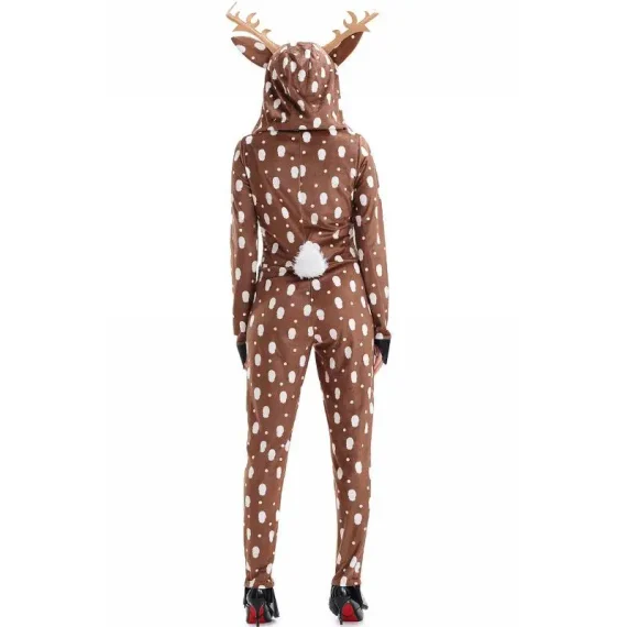 Reindeer Christmas Hoodie Pajama Adult Jumpsuit 5 | PricZone