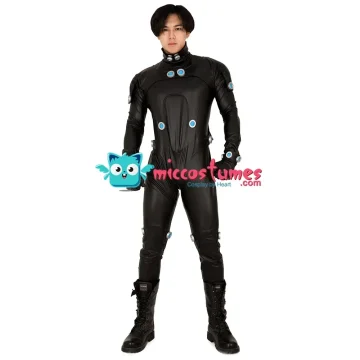 Mens Black Bodysuit Cosplay Jumpsuit 1