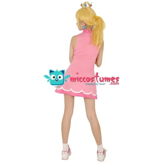 Womens Peach Princess Cosplay Dress with Crown 3 | PricZone