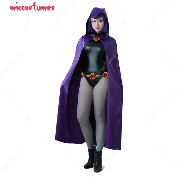 Womens Raven Cosplay Costume Purple Cloak 3 | PricZone