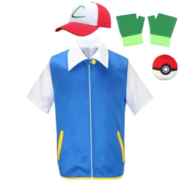 Ash Ketchum Blue Trainer Cosplay Costume Set 2