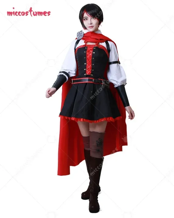 Red Battle Cosplay Dress with Cloak 1 | PricZone