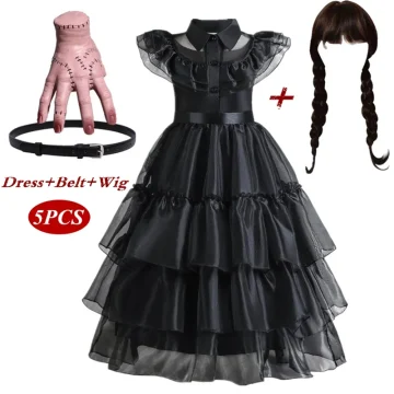 Wednesday Addams Gothic Mesh Dress 1 | PricZone