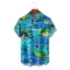 Vintage Floral Hawaiian Shirt Turn Down Collar