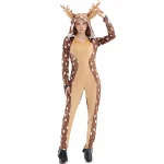 Reindeer Christmas Hoodie Pajama Adult Jumpsuit 3 | PricZone