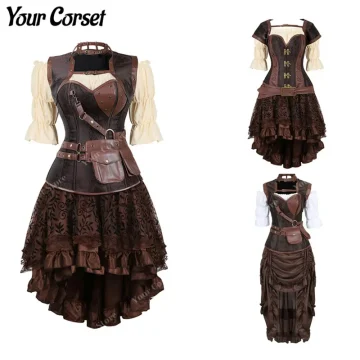 Steampunk Pirate Corset Dress Plus Size Costume 1 | PricZone