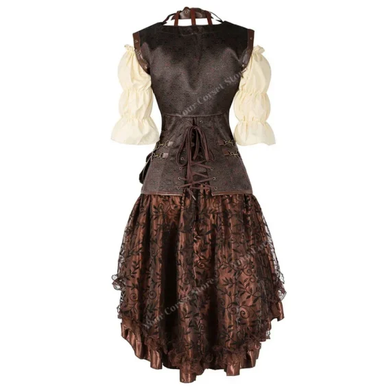 Steampunk Pirate Corset Dress Plus Size Costume 3 | PricZone