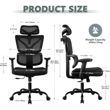 Ergonomic Office Chair with High Back and Lumbar Support 2