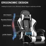 Adjustable Gaming Chair with Headrest and Swivel Seat 5 | PricZone