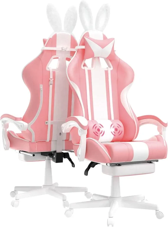 Cute Bunny Ears Gaming Chair with Footrest 1 | PricZone