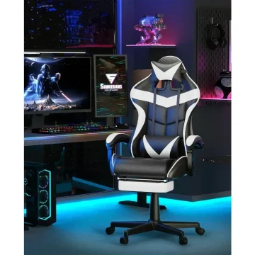 Ergonomic Polar White Reclining Office Gamer Chair 2