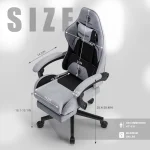 Ergonomic Fabric Gaming Chair with Massage and Headrest 3 | PricZone