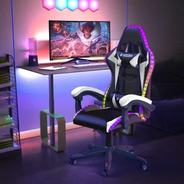 RGB Gaming Chair with LED Lights and Lumbar Support 1