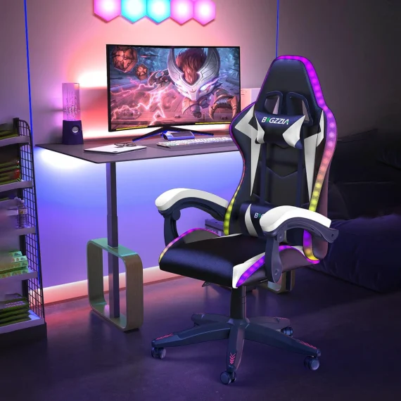 RGB Gaming Chair with LED Lights and Lumbar Support 1 | PricZone