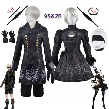 Nier Automata 9S Yorha 2B Cosplay Plus Size Costume 1