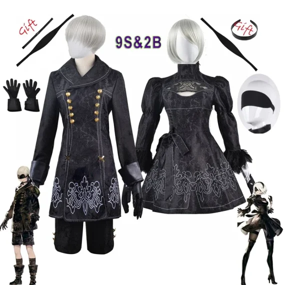 Nier Automata 9S Yorha 2B Cosplay Plus Size Costume 1 | PricZone