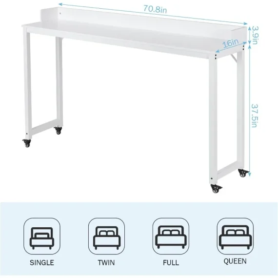 Adjustable Overbed Table with Wheels for Laptop 2 | PricZone