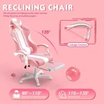 Cute Bunny Ears Gaming Chair with Footrest 6 | PricZone