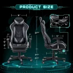 Ergonomic Gaming Chair with Footrest and Adjustable Back 2 | PricZone