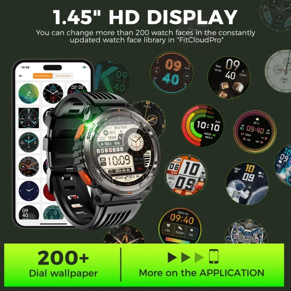 EIGIIS 145 Inch Waterproof Sports Smartwatch 4 | PricZone