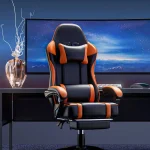 PU Leather Reclining Gaming Chair with Footrest 3 | PricZone