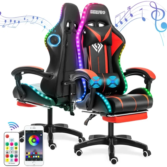 RGB Light Gaming Chair with Bluetooth and Massage 1 | PricZone