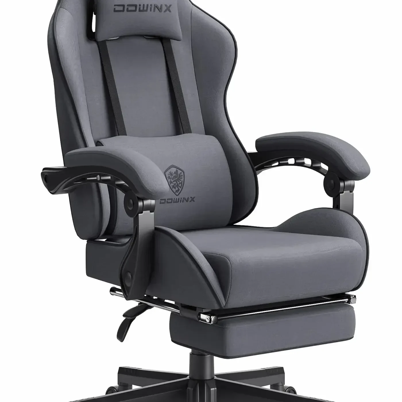 Dowinx Fabric Gaming Chair with Massage and Headrest 1