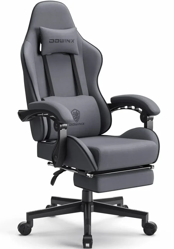 Dowinx Fabric Gaming Chair with Massage and Headrest 1 | PricZone