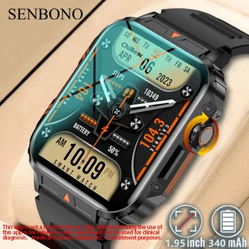 SENBONO 195 inch Smartwatch with HD Screen Bluetooth 1