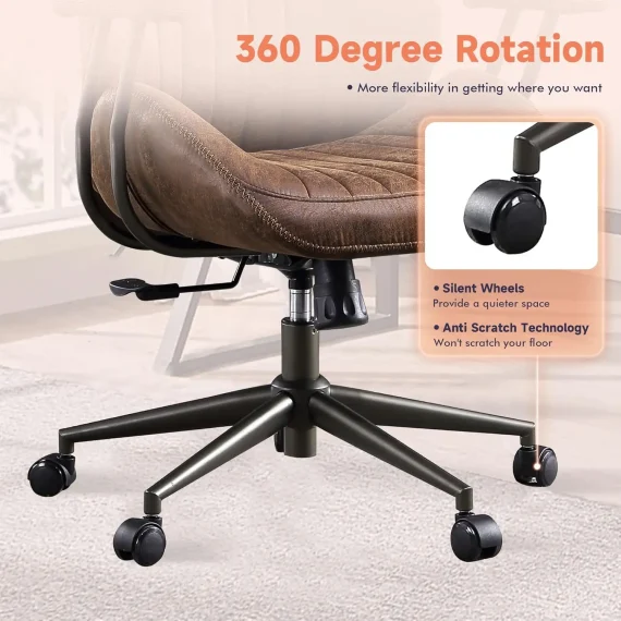 Ergonomic Office Chair with Lumbar Support Dark Brown 6 | PricZone