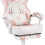 Zeanus Pink Gaming Chair for Girls with Footrest