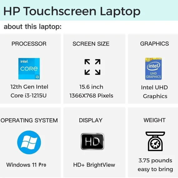 HP Business Laptop 156 Touchscreen Intel i3 64GB 2TB 3 | PricZone