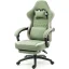 Ergonomic Green Gaming Chair with Footrest and Storage