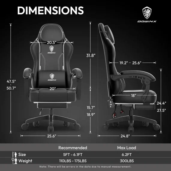 Gaming Chair with Massage Lumbar Support 5 | PricZone