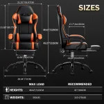 PU Leather Reclining Gaming Chair with Footrest 4 | PricZone