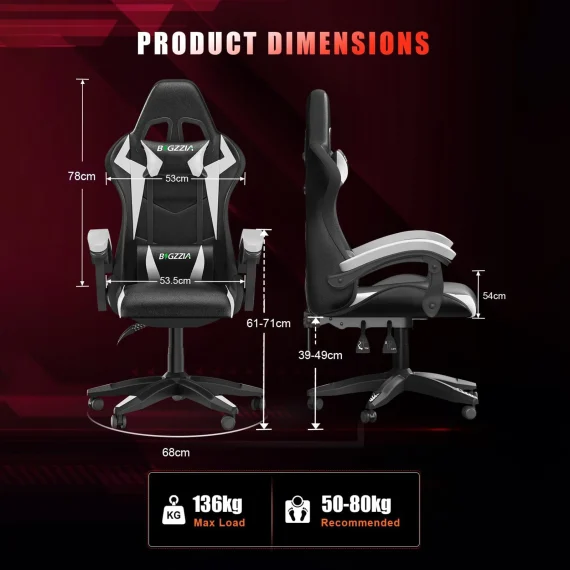 RGB Gaming Chair with LED Lights and Lumbar Support 5 | PricZone