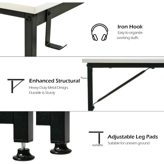 Modern Small White Writing Desk for Home Office 4 | PricZone