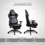 Ergonomic Gaming Chair with 4D Armrests and Footrest 3 | PricZone