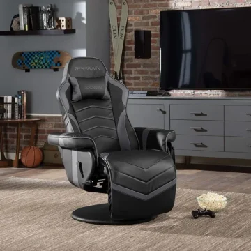 RESPAWN RSP-900 Reclining Racing Gaming Chair Gray Leather 2