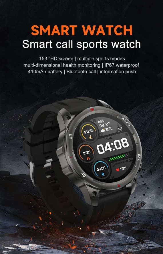 High End Mens Bluetooth Smartwatch with GPS Flashlight 2 | PricZone