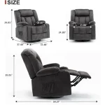 Heated Massage Recliner with 360 Swivel and Cup Holders 2 | PricZone