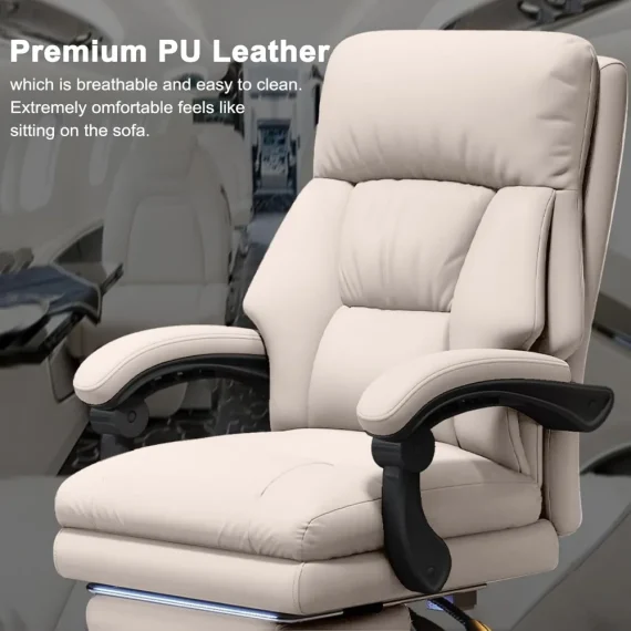 Ergonomic PU Leather Gaming Chair with Footrest 4 | PricZone