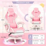 Pink Ergonomic Gaming Chair with Lumbar Support 2 | PricZone