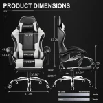 Adjustable Gaming Chair with Headrest and Swivel Seat 6 | PricZone