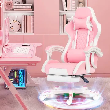 Pink Ergonomic Gaming Chair with Lumbar Support 1