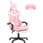 Pink Gaming Chair with Footrest for Gamers and Office 1 | PricZone