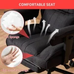 Ergonomic Fabric Office Chair with Footrest Support 6 | PricZone