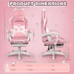 Kawaii Gaming Chair with Cat Ears Paw Cushion 2 | PricZone