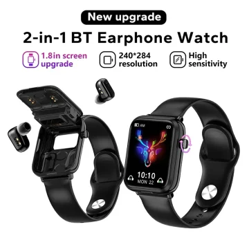 2 in 1 TWS Headset Smartwatch Waterproof Bluetooth 1